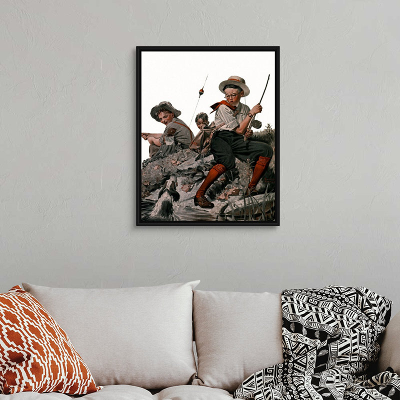 Art mural sur toile Norman Rockwell, Cadre flottant noir, H 32 po x l 26 po x P 1,75 po
