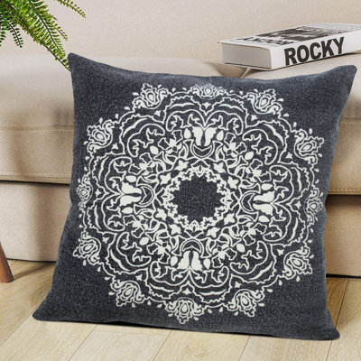 Home Goods Intricate Medallion Square Cotton Pillow Cover & Insert