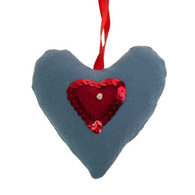 10cm Handmade Textile Holiday Shaped Ornament