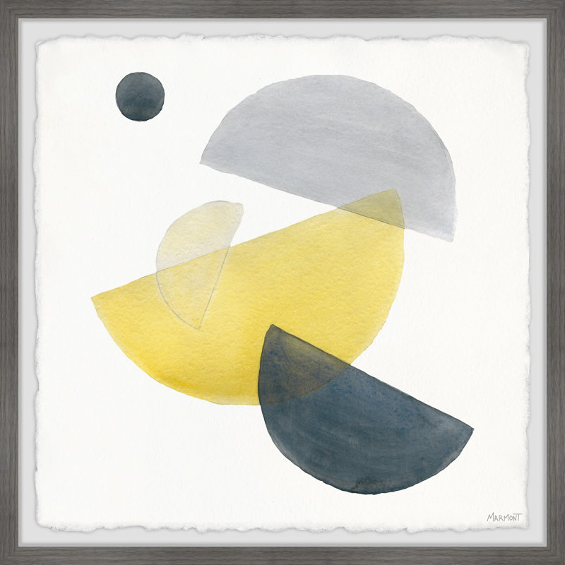 Half Moons - Single Picture Frame Painting, 51cm H x 51cm W x 3.81cm D