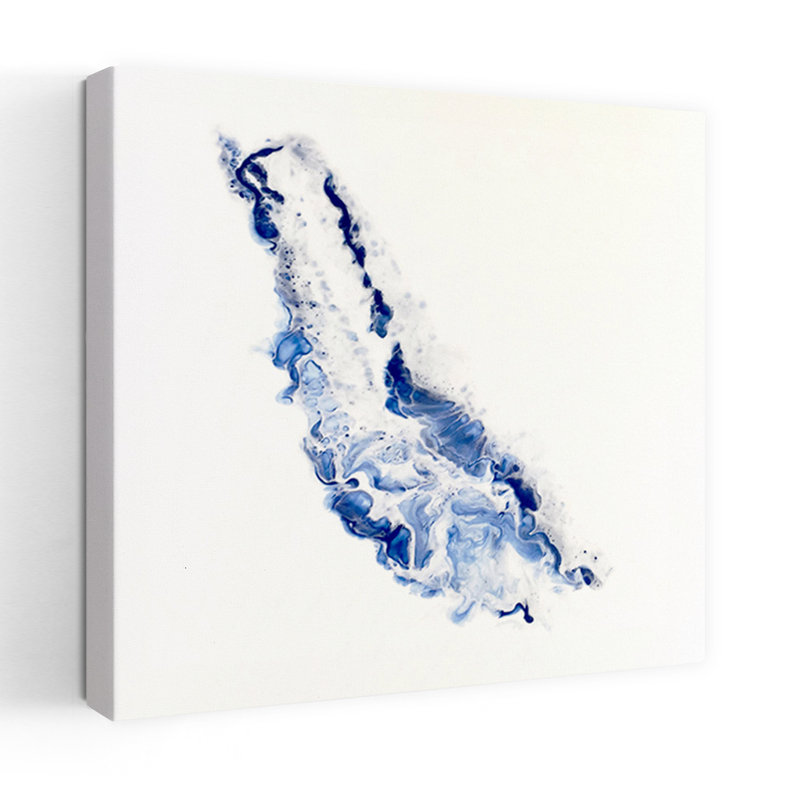 Art contemporain, art contemporain de paysage océanique abstrait, H 32 po x l 32 po