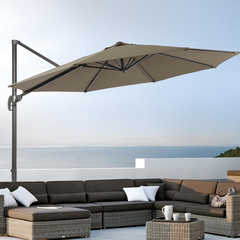 Parasol en porte-à-faux 119 po Seydina, Taupe