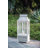 Farmhouse Fir Wood and Metal Lantern Set with Glass Panels for Living Room and Entryway Decor