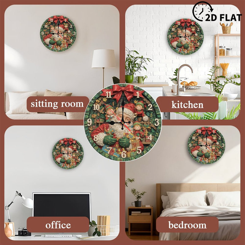 Festive-Horloge-Face-Avec-Ornements