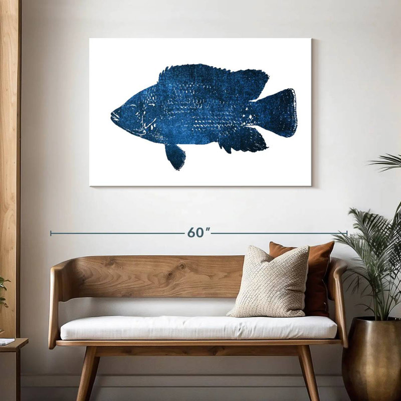 Brampt Navy Fish, 30" H x 45" W