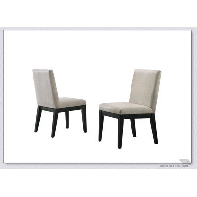 Jasper Set of 2 Beige Contemporary Fabric Dining Chairs, Comfortable and Stylish for Modern Dining Areas