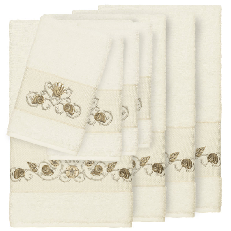 Bella 8 Piece Turkish Cotton Towel Set, Cream