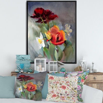 «Blossoming Vibrant Wildflowers», peinture sur toile