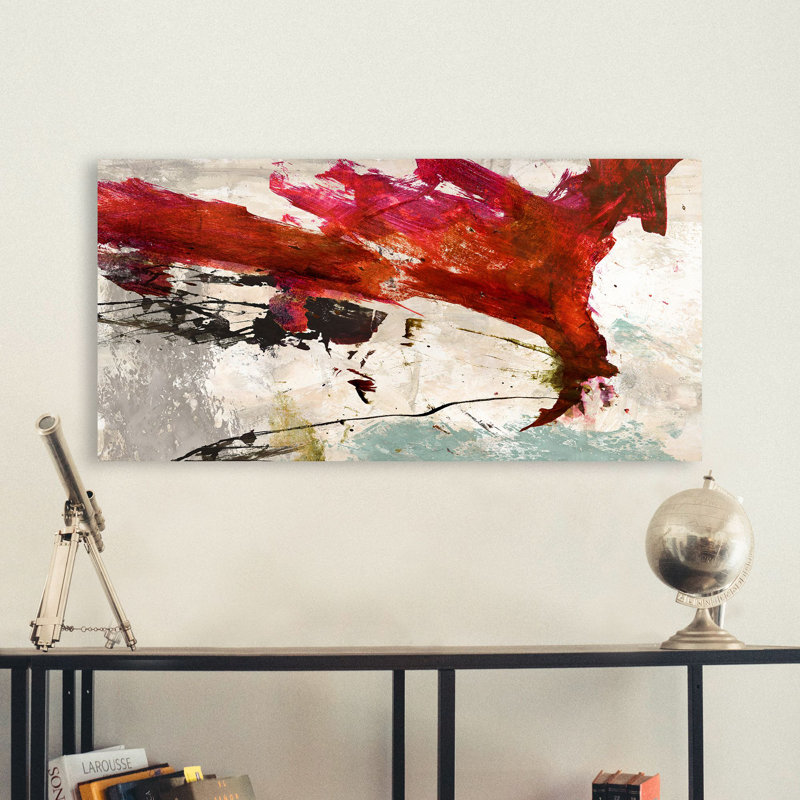 2SN5767 Abstract: Colours Rumbling by Jim Stone - Wrapped Canvas Art Prints, 35cm H x 70cm W x 4cm D