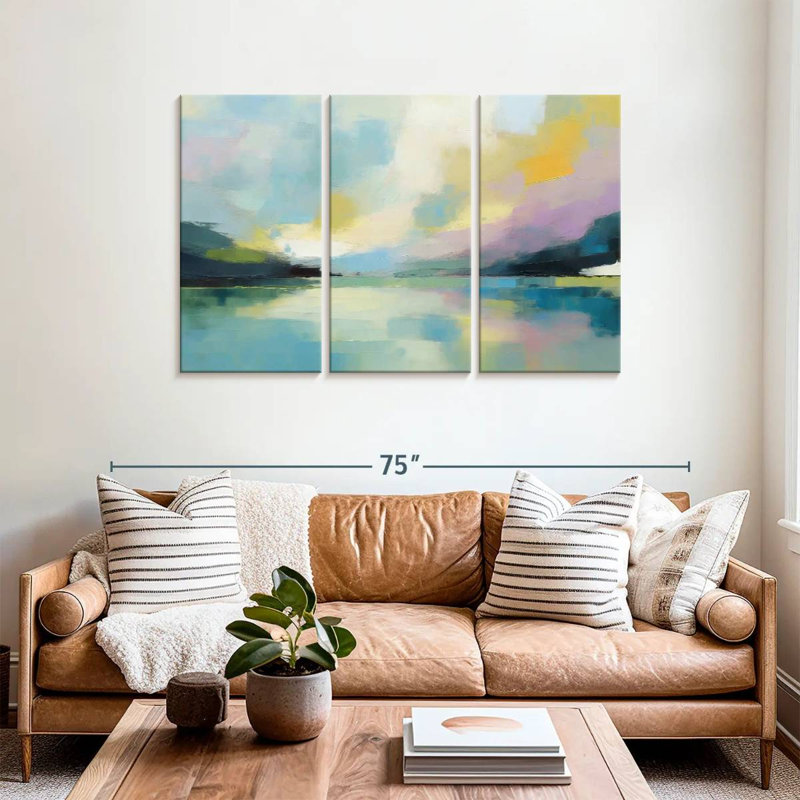 Avery Patchwork Sky Abstract Landscape, 36" H x 57" W