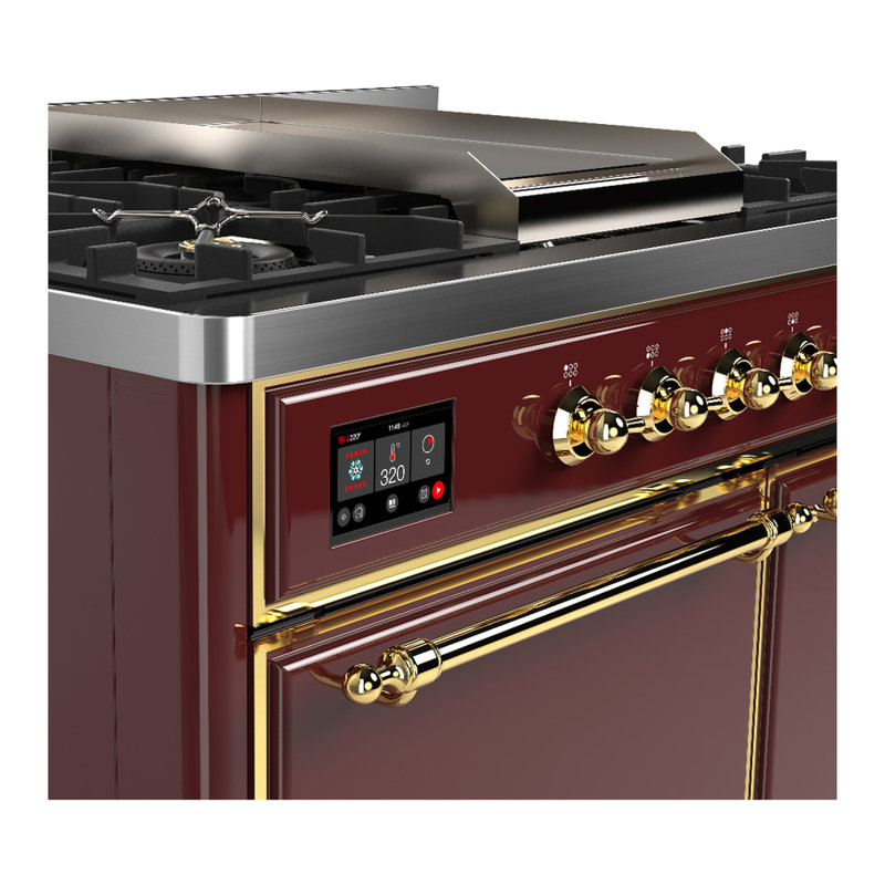 Majestic III Series 40 Inch Dual Fuel Range with 6 Sealed Burners, Griddle, in White (Natural Gas, Copper Trim), Natural Gas