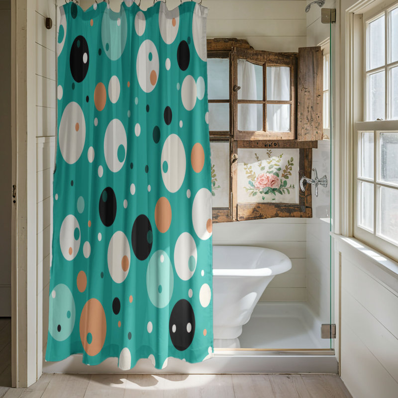 Polka Dot Graphics - Premium Shower Curtain, H 74 po x l 71 po