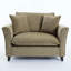 Fauteuil surdimensionné de 46,3 po, tissu chenille, fauteuil confortable et demi-canapé simple avec coussin pour le salon, bureau, vert