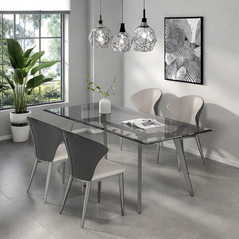 Ensemble de table de salle à manger moderne et minimaliste., H 29,53 po x L 59,06 po x l 31,5 po