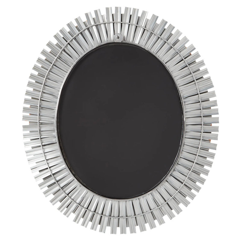 Rubidoux Decorative Bathroom Vanity Mirror, Silver Powder Coat