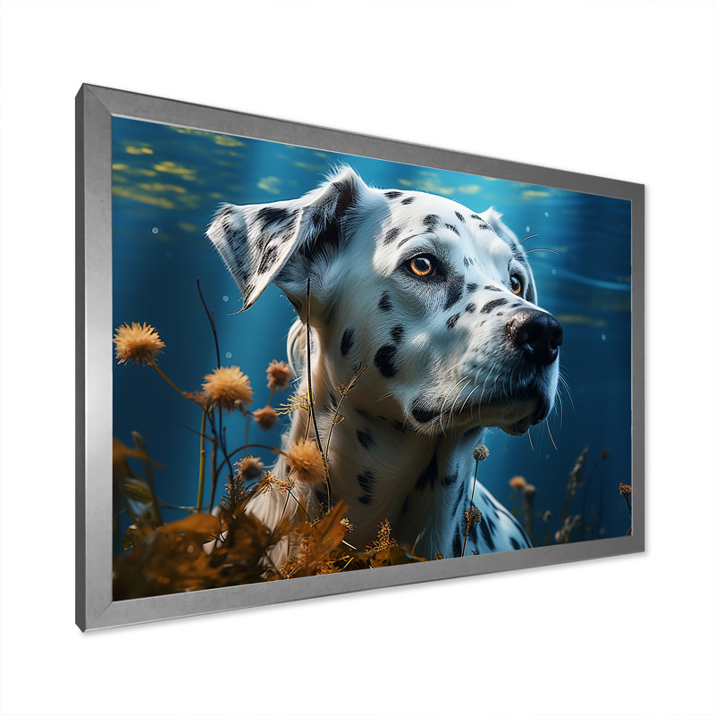 «Dalmatian Dream» sur impression sur toile, Cadre de coin argenté fermé, H 16 po x l 32 po x P 1 po
