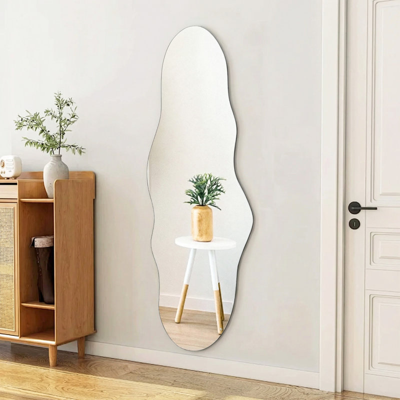 Miroir mural pleine longueur transparent en forme de nuage transparent sans cadre 60 po x 21,3 po