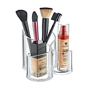 Acrylic 3 Compartment Makeup Organiser