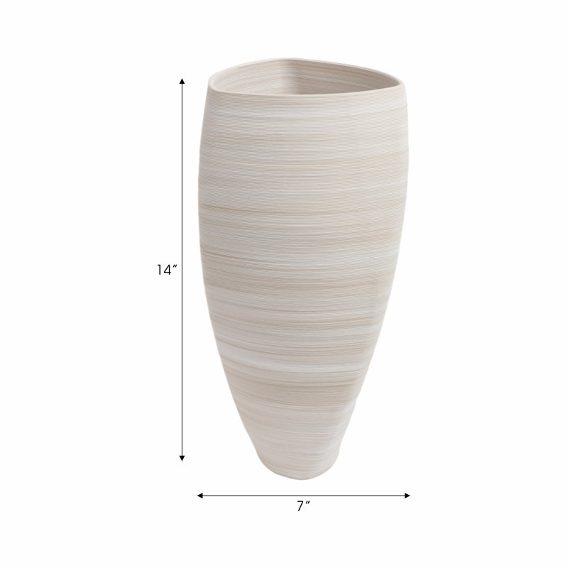 Asmara Handmade Stoneware Table Vase, 14" H x 7" W x 7" D