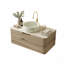 Meuble-lavabo de 36 po avec lavabo, armoire de rangement flottante en contreplaqué avec tiroir, lavabo en céramique à motif de pierre et plateau en pierre de Svert à motif travertin, pré-assemblé