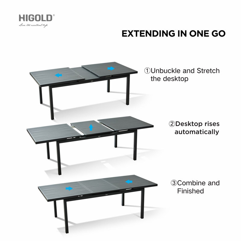 Table de salle à manger d'extérieur pour 6 à 8 personnes Heck