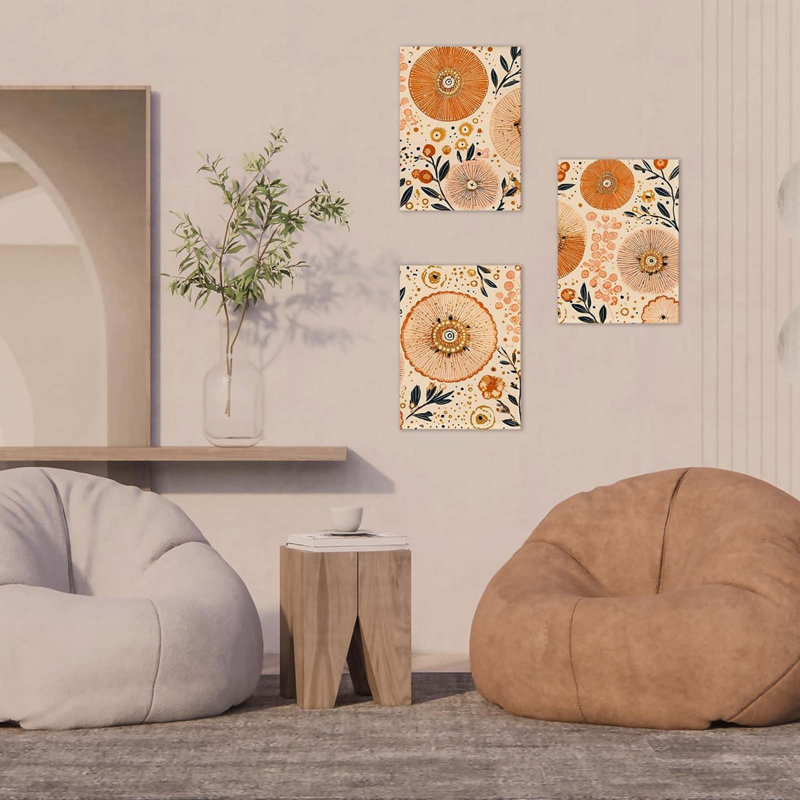 3 Piece Wrapped Canvas Print, 60 cm H x 40 cm W