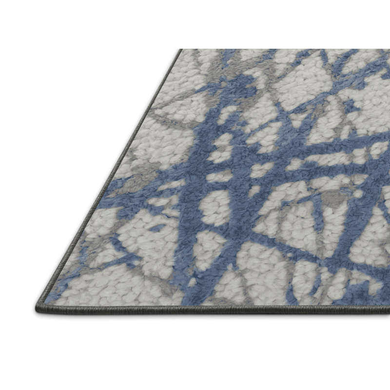 Tapis gris soyeux et moelleux, Rectangle 5 pi x 7 pi