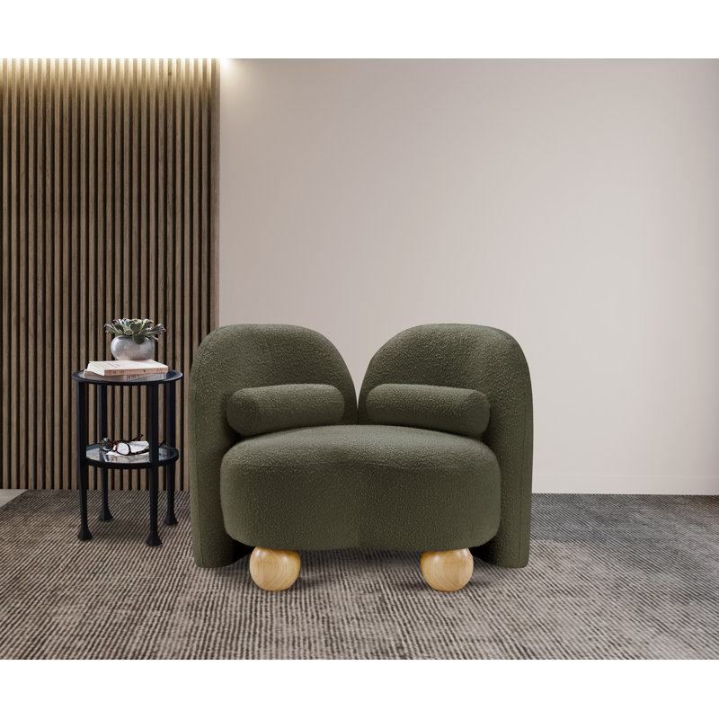 Daphne Upholstered Chair, Olive Boucle Fabric