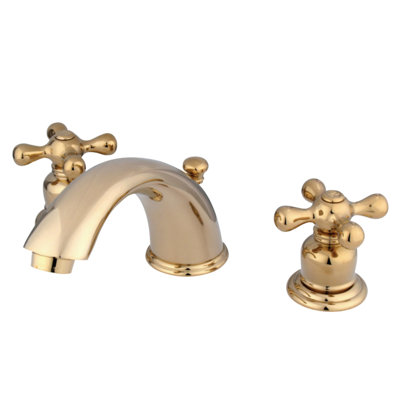 Kingston Brass Victorian Two-Handle 3-Hole Deck Mount Widespread Bathroom Faucet with Retail Pop-Up Drain