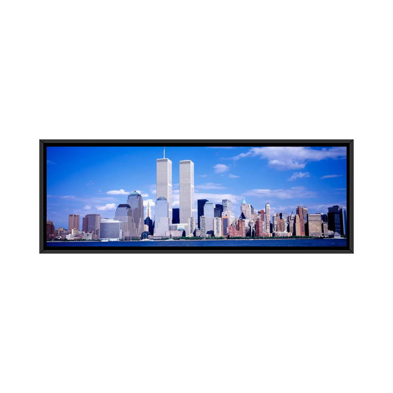 «New York City, with World Trade Center», reproduction de photo sur toile, H 12 po x l 36 po x P 1,5 po