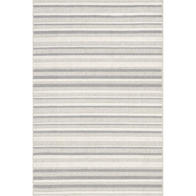 Abla Striped Machine Washable Area Rug