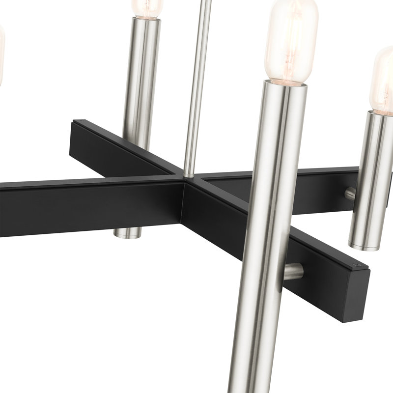 Lustre linéaire moderne à 4 lumières Shelby, Nickel brossé