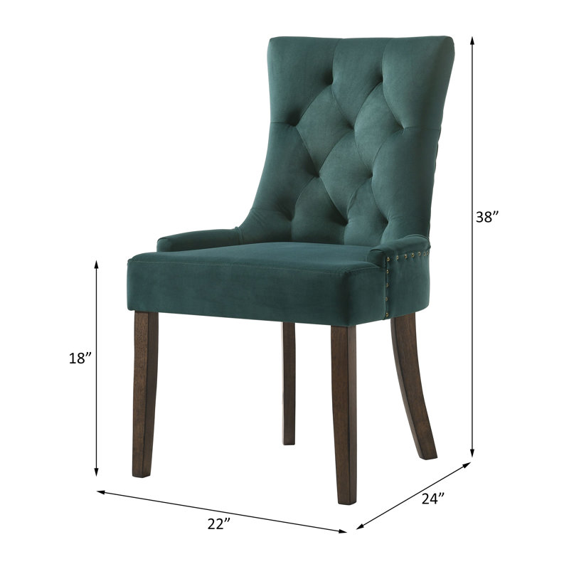 Chaise d'appoint à oreilles Cira (ensemble de 2), Vert