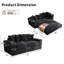 Canapé-lit pliant convertible peu encombrant avec porte-gobelets et rangement, L 38,75 po x l 82,25 po x H 32,5 po-132284479