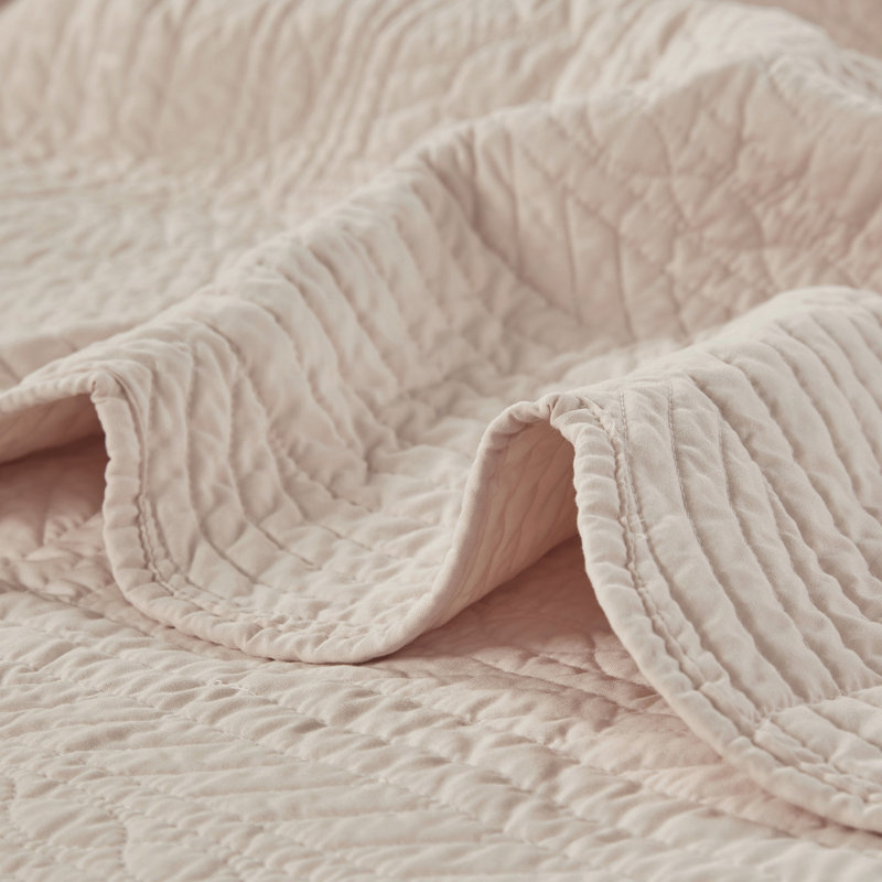 Housse de lit de jour Blush 6 pièces - Bord réversible festonné, matelas simple, courtepointe captivante, taille, tendance