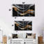 Ensemble de salon captivant en marbre noir et or III - Vagues modernes abstraites-1055763640