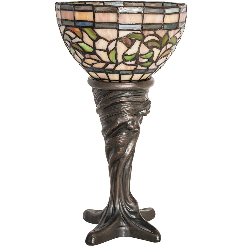 15" High Tiffany Turning Leaf Mini Lamp