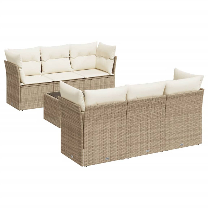 Ensemble de canapé de jardin Vidaxl beige, blanc crème