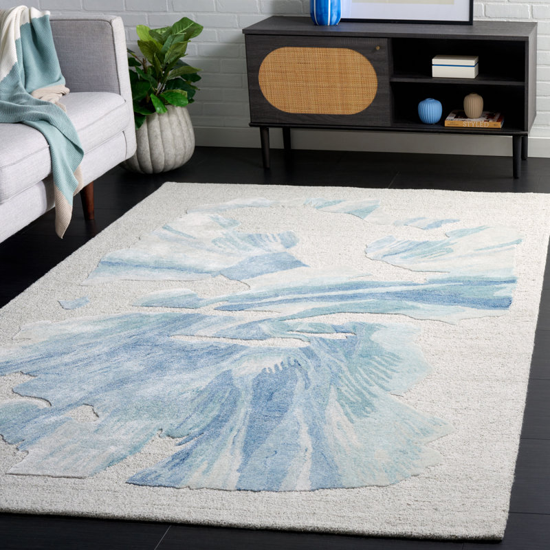 Jatavien Hand Tufted Performance Abstract Rug, Rectangle 5' x 8'