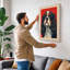 Spaniel in Red Japandi - Wrapped Canvas-504224512-504224518