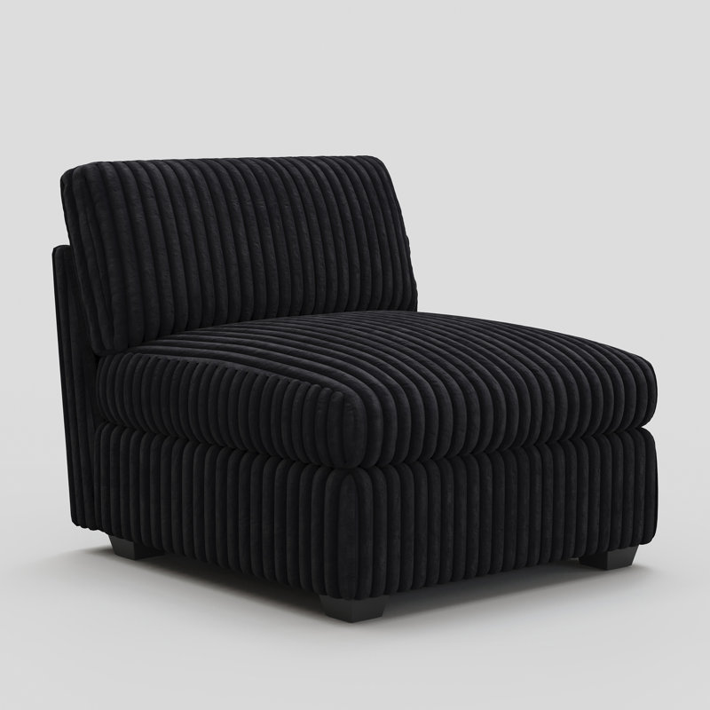  Canapé modulaire en velours côtelé Knopp, Velours côtelé noir