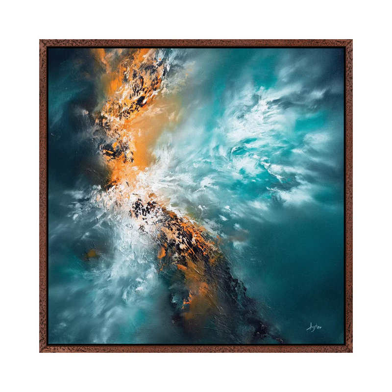 Inner Sanctum by Christopher Lyter - Painting on Canvas, Classic Brown Wood Framed, 93.98cm H x 93.98cm W x 3.81cm D
