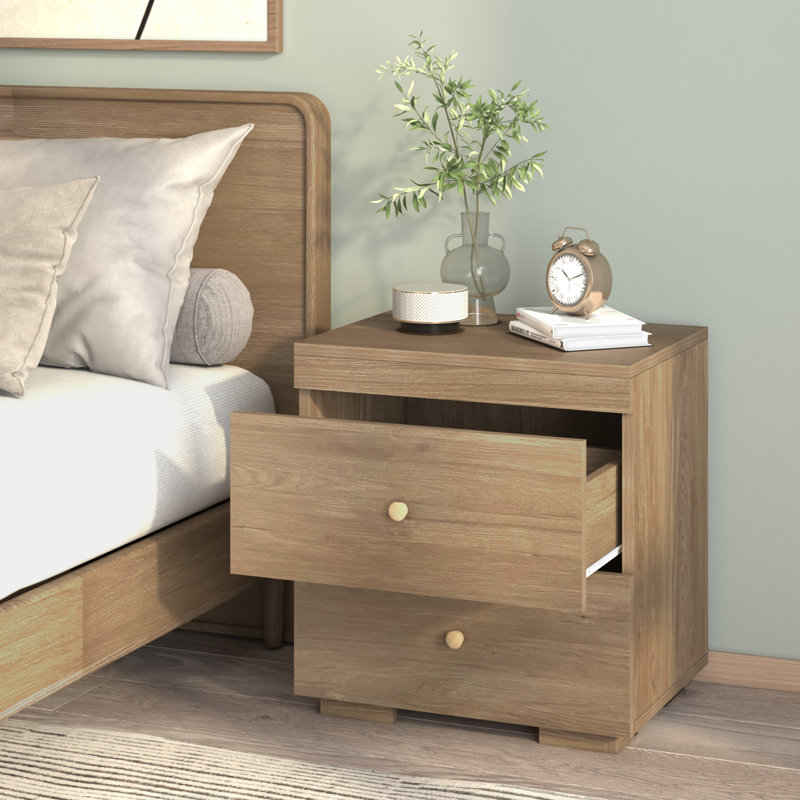 Holle Solid + Manufactured Wood Nightstand, Natural