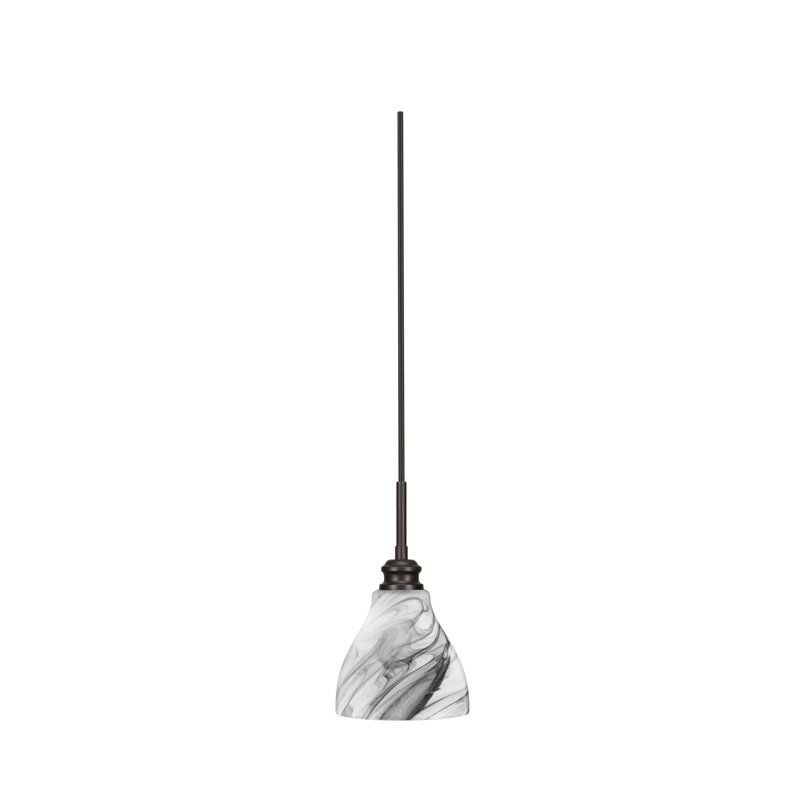 Mini-luminaire suspendu à cordon Edge avec verre tourbillon onyx de 6,25 po, Espresso