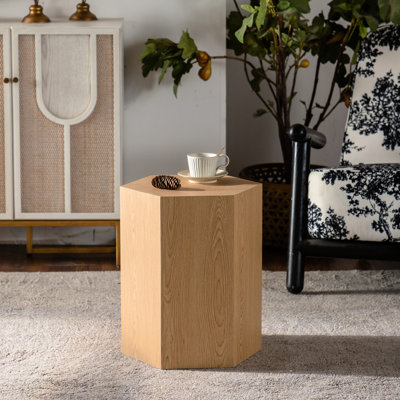 Table de bout hexagonale Nature Wood Grain