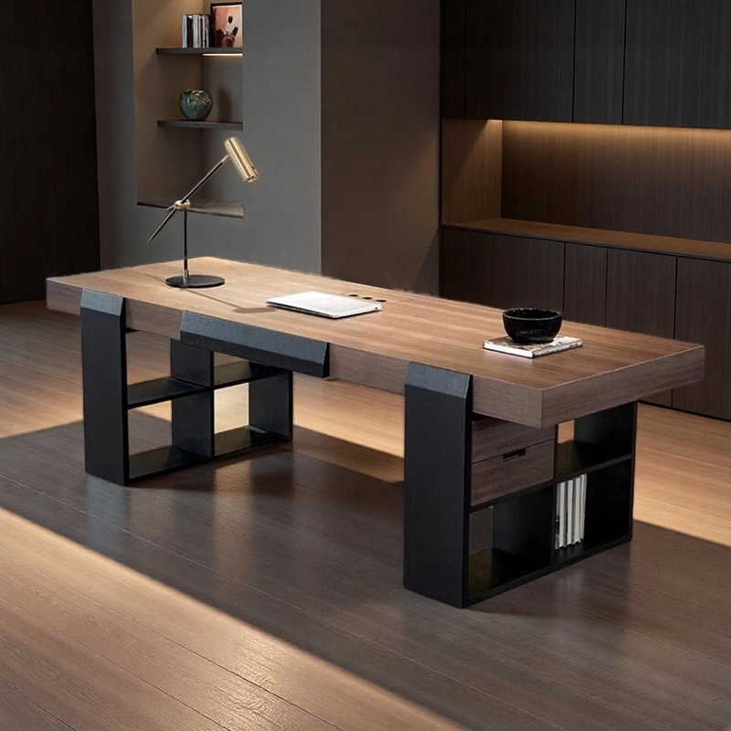 Modern minimalist desk, 29.53" H x 94.49" W x 31.5" D