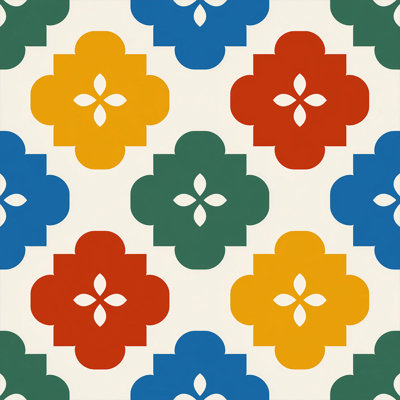 Carreaux de mosaïque en vinyle adhésifs à motif floral marocain vintage 30 x 30 cm