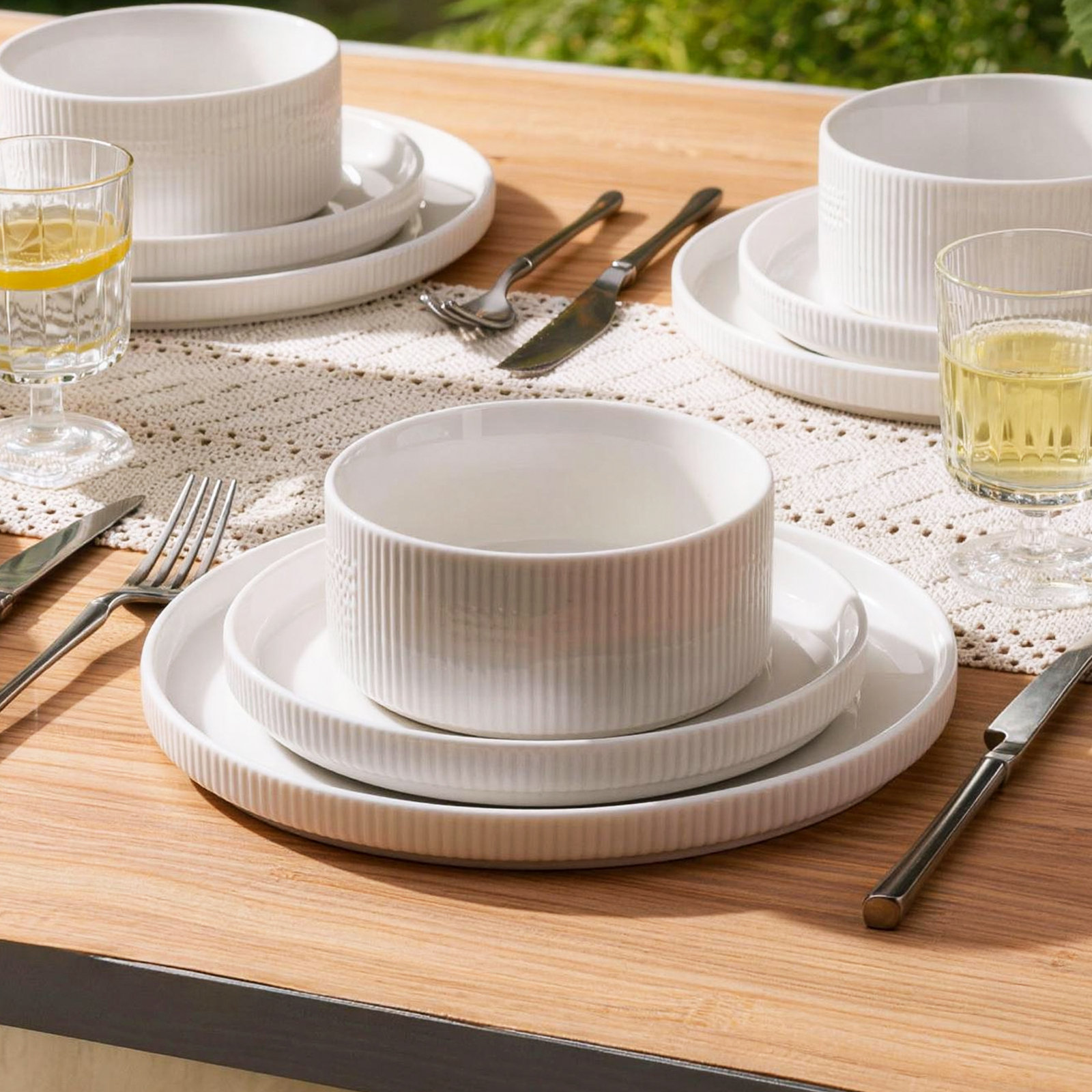 Porcelain Dinnerware Set, White