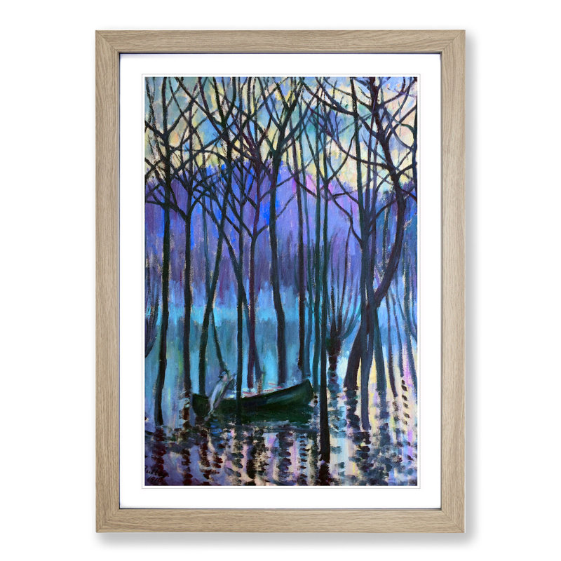 In His Canoe by Theodore Earl Butler - Picture Frame Painting, Oak Framed, 48cm H x 36cm W x 2cm D