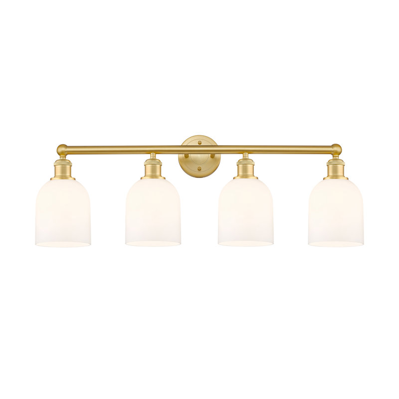 Odaniel 4 - Light Dimmable Vanity Light, Gloss White, Satin Gold